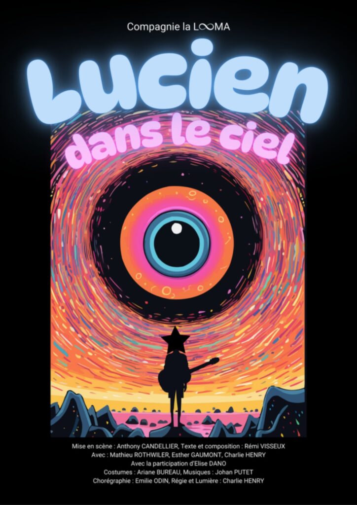 Affiche de la pièce Lucien dans le ciel de la Compagnie Looma - Cie Mouvementé Danse !